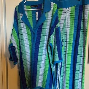 Striped Blue and Green Shirt and bottom